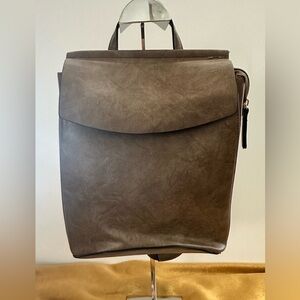 Boutique Crossbody Backpack Faux Leather Pockets Adjustable Strap Vegan Leather